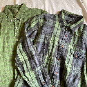 J. Crew Green and Gray Casual Button Down Shirt bundle men’s XL slim